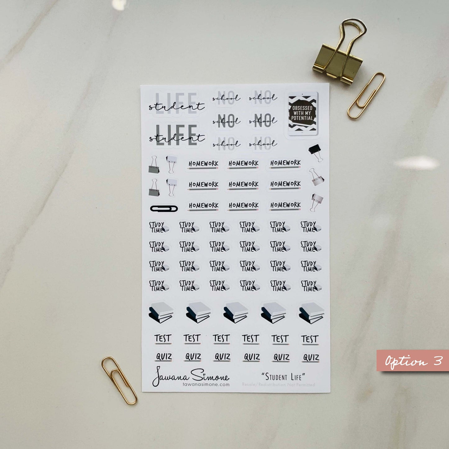 Student Life Planner Stickers