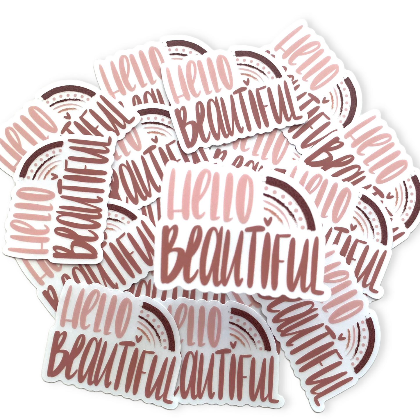 Hello Beautiful - Clear Die Cut Sticker