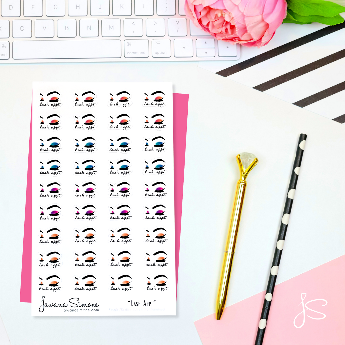 Lash Appointment Planner Stickers