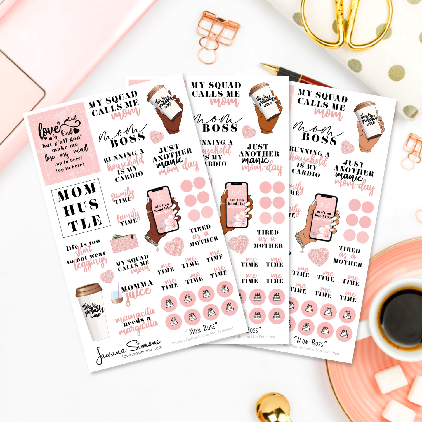 Mom Boss Planner Stickers