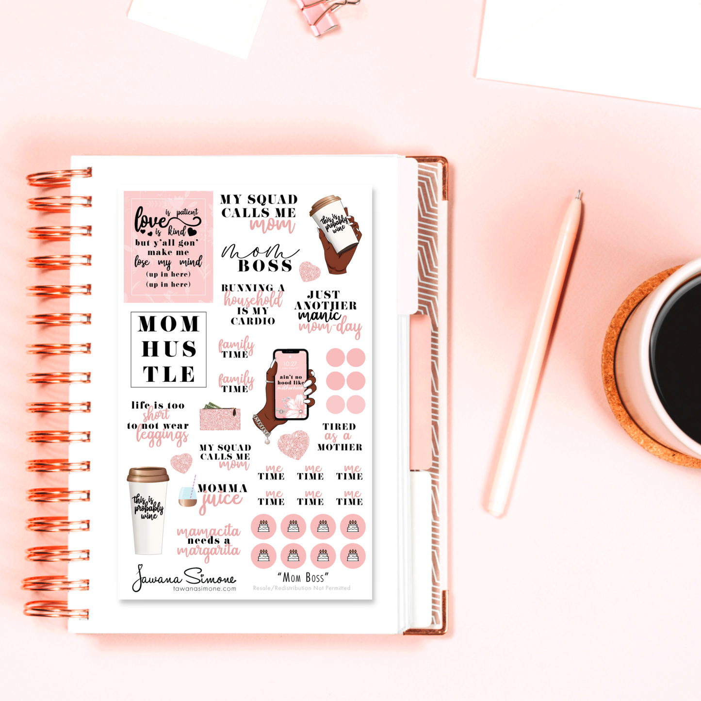 Mom Boss Planner Stickers