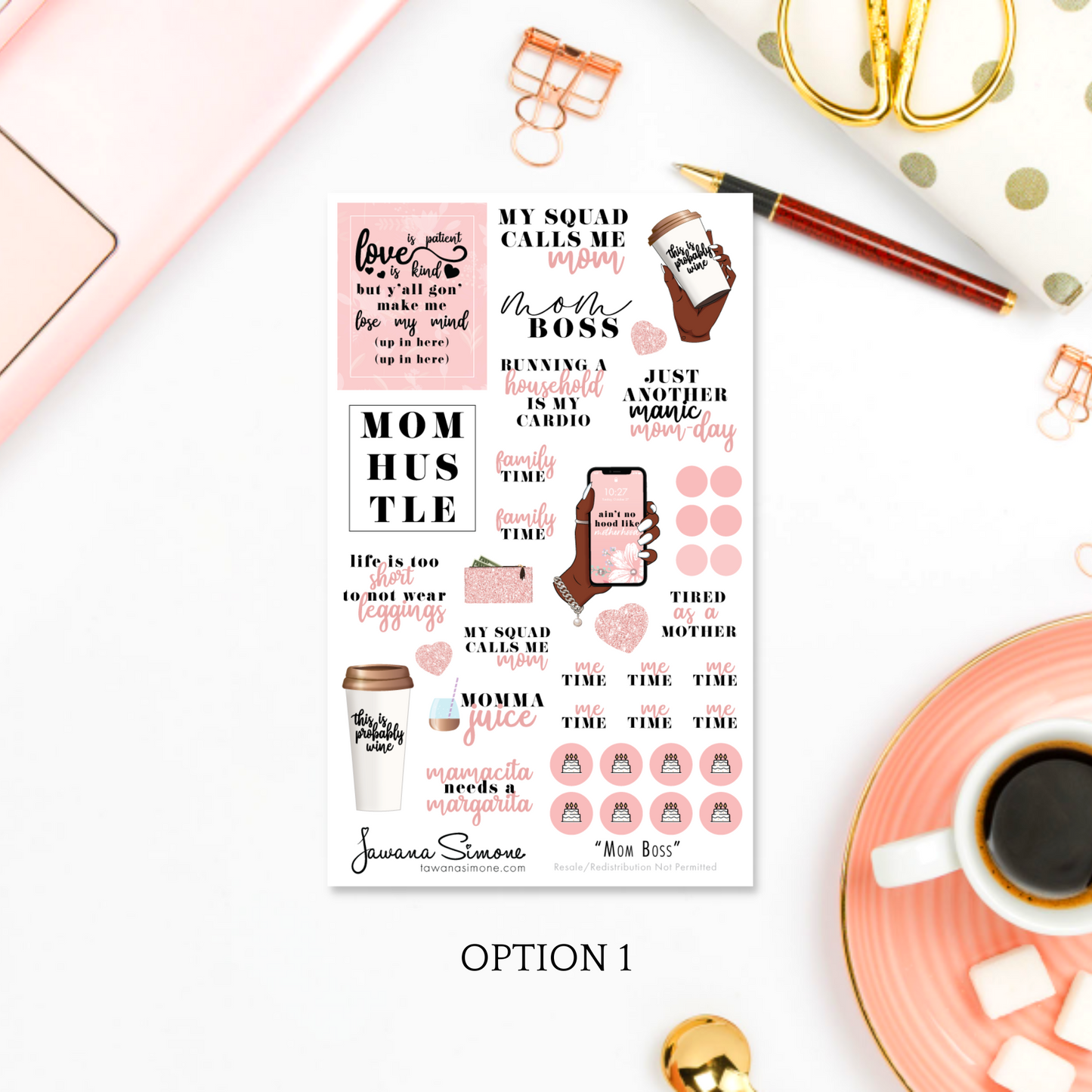 Mom Boss Planner Stickers