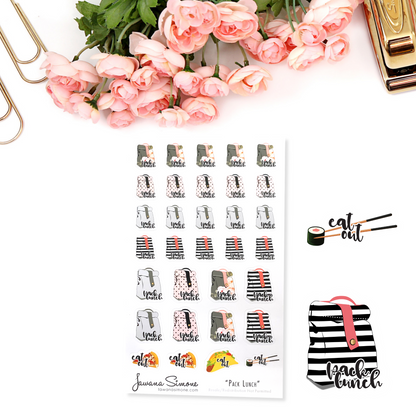Pack Lunch Planner Stickers